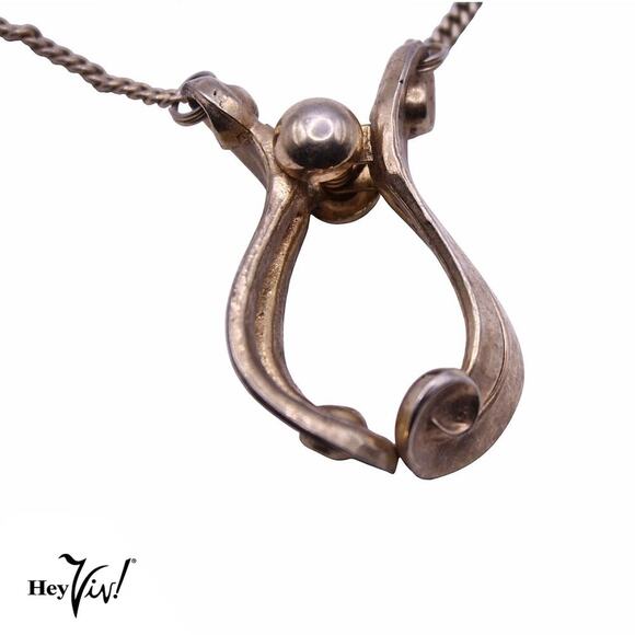 Vintage Glove Clip Scarf Purse Holder Guard w Curved Deco Look w Chain - Hey Viv - Picture 4 of 7